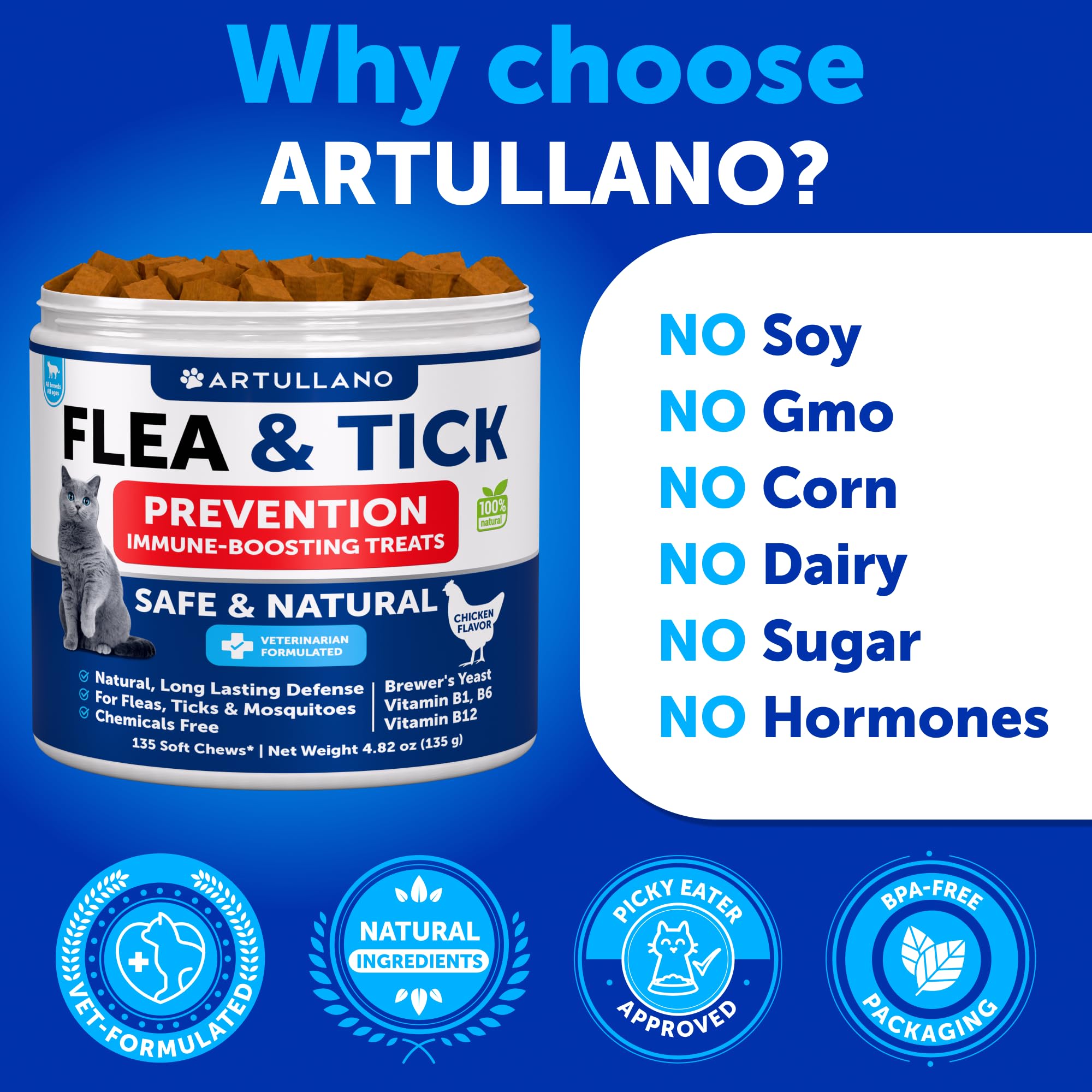 Artullano for-all-ages cat-chews bottle demonstrates easy, stress-free daily routine