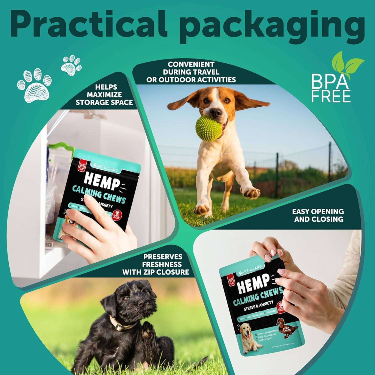 Artullano, ingredientes clave para calma natural en perros activos