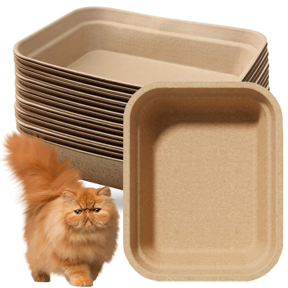 Artuxer 15-pack disposable litter box front view for travel-ready, compact setup.