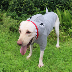 ARUNNERS shark costume closeup showing durable stitching for long walks