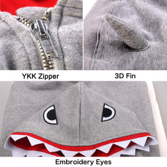 ARUNNERS dog shark costume worn during a stroll highlighting secure fit and comfort