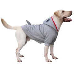 ARUNNERS dog shark costume zipper hoodie on grey 6X-Large for festive dog photos
