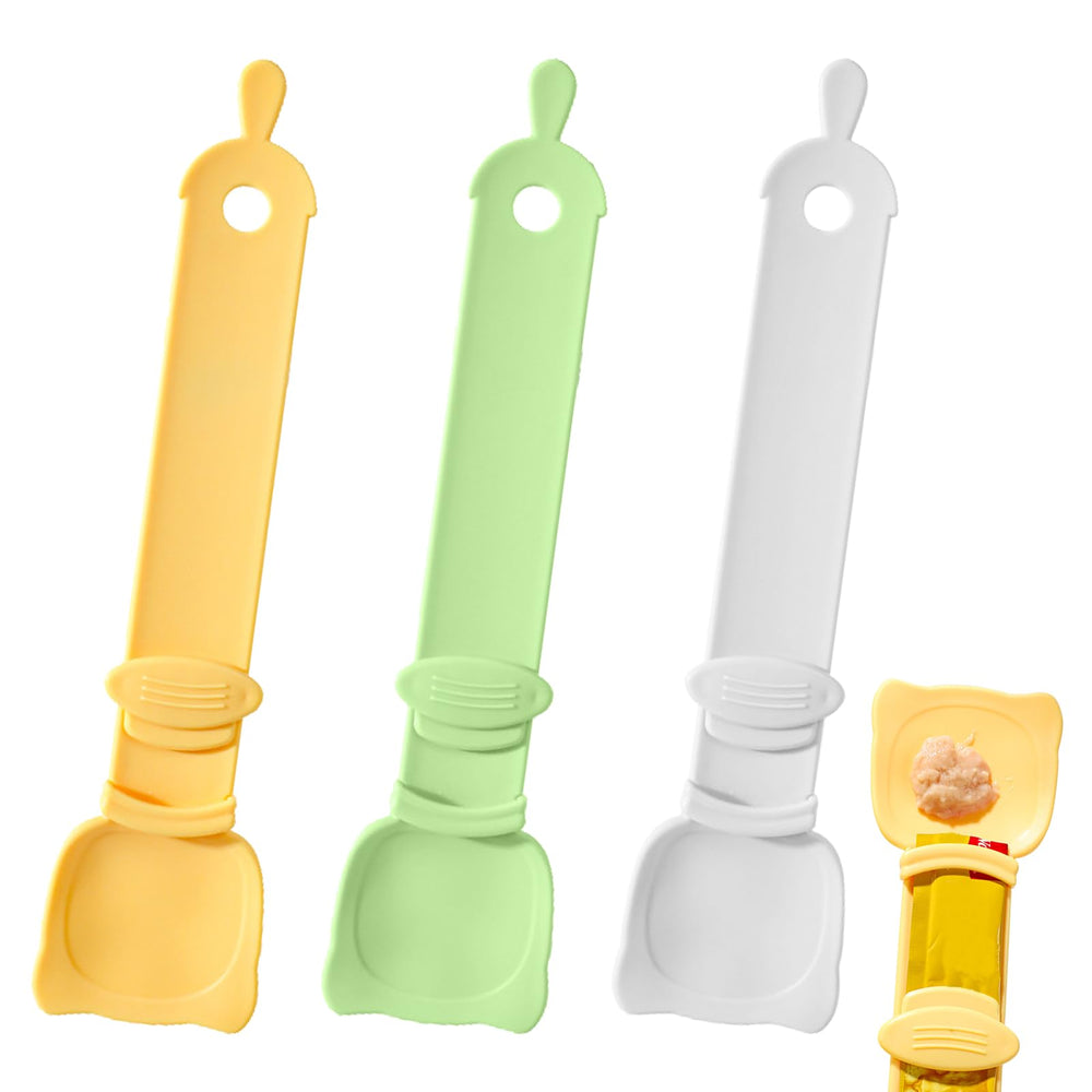 Arvintas cat strip feeder spoon pack front shows three-piece set for easy feeding