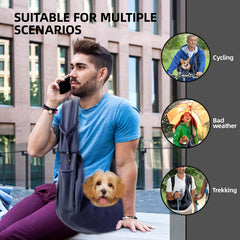 ARZQUT dog carrier sling dark blue side view showing compact design