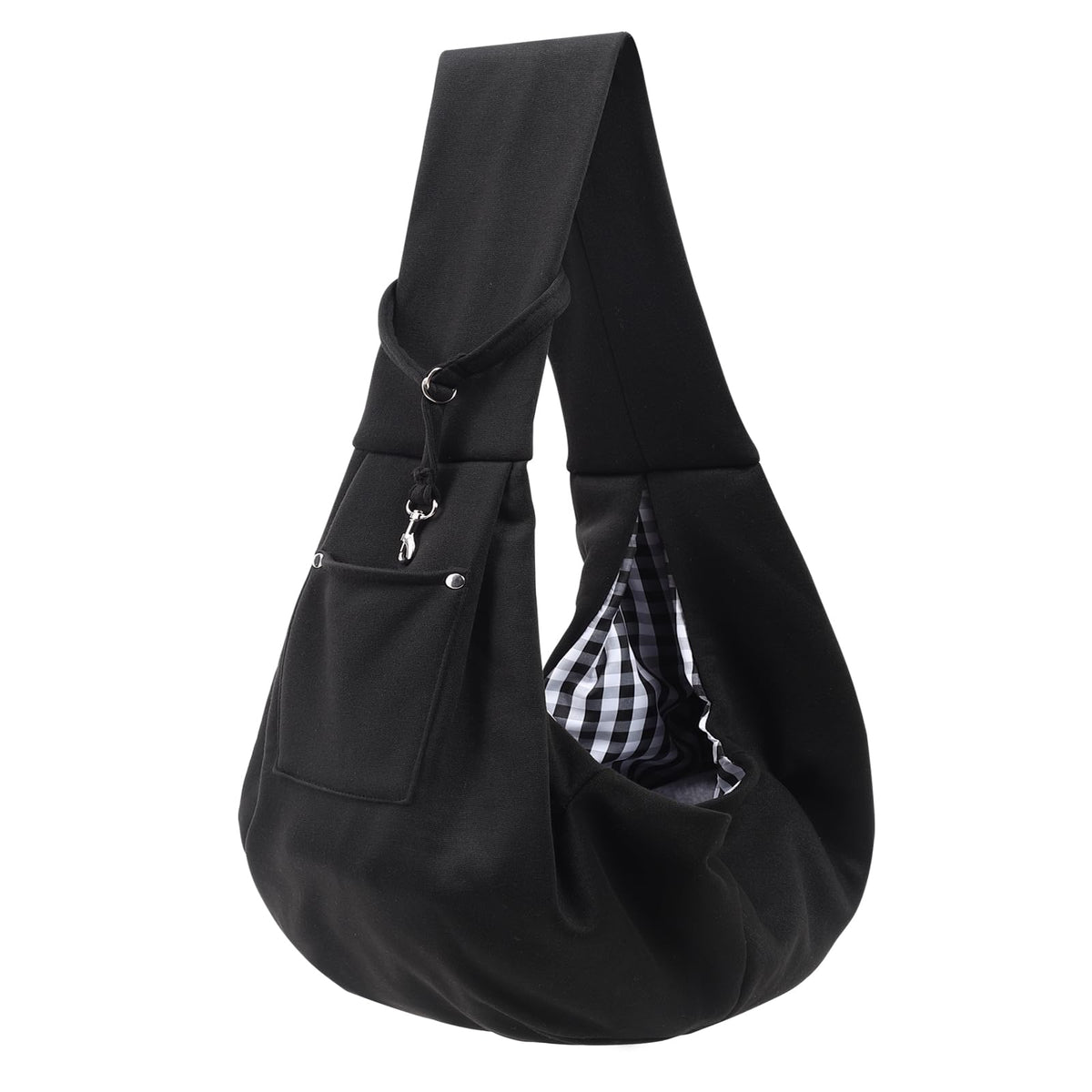 ARZQUT dog carrier sling front view demonstrates hands-free travel with small pets.