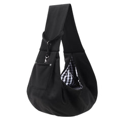 ARZQUT dog carrier sling front view demonstrates hands-free travel with small pets.