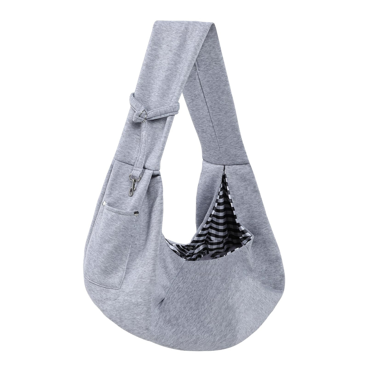 ARZQUT Dog Carrier Sling gray front view shows breathable comfort for small pets