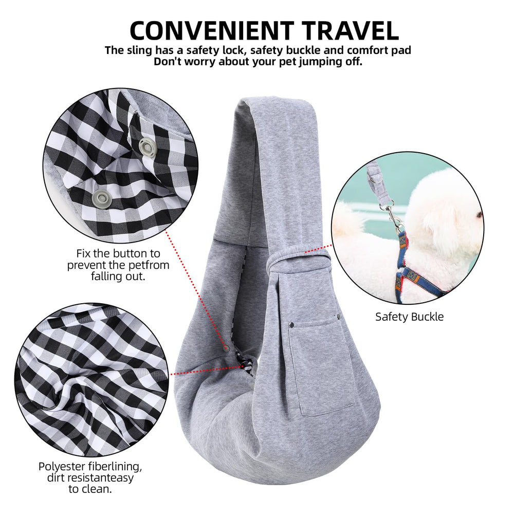ARZQUT Dog Carrier Sling gray adjustable strap provides secure fit