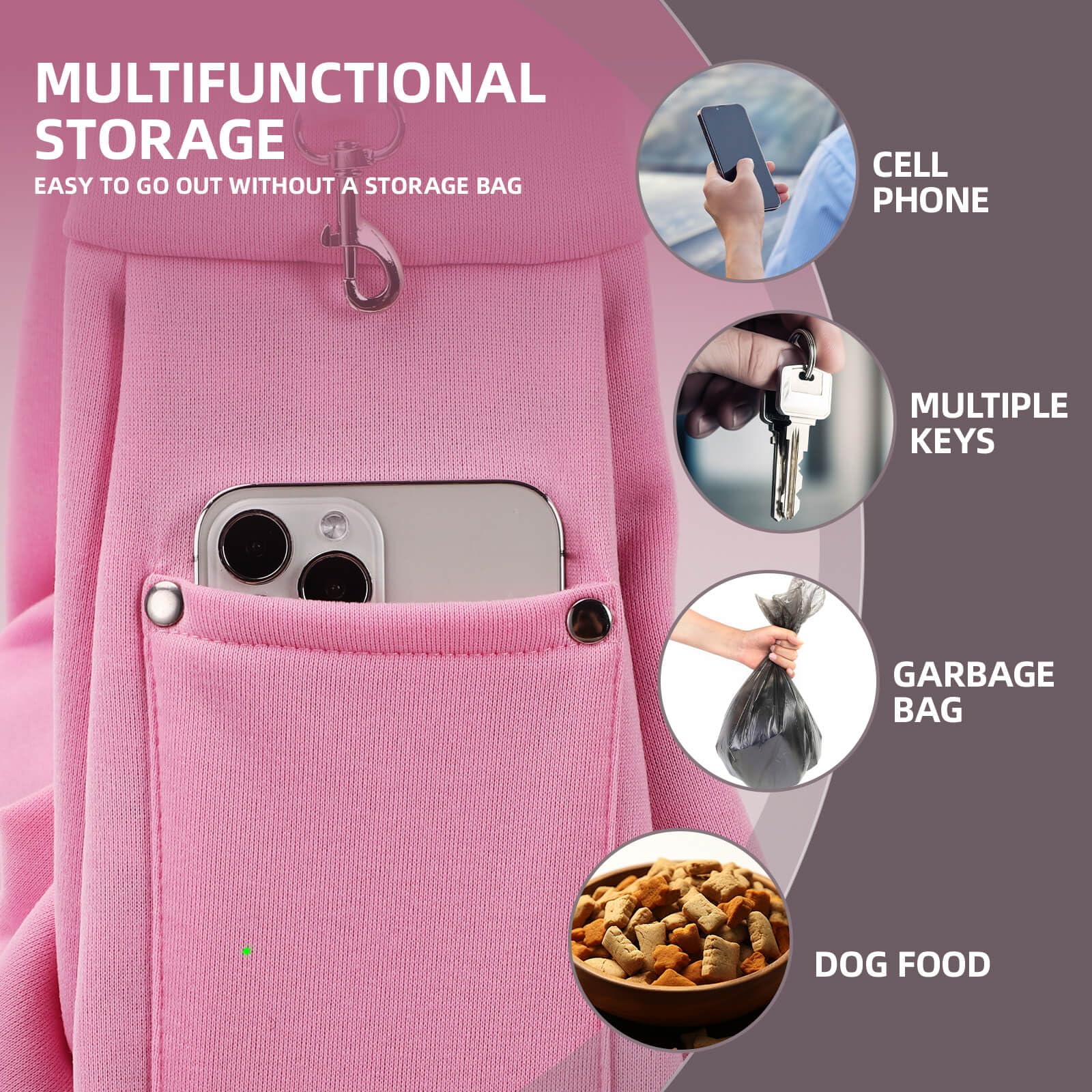 ARZQUT dog sling safety design with dual lock and hook