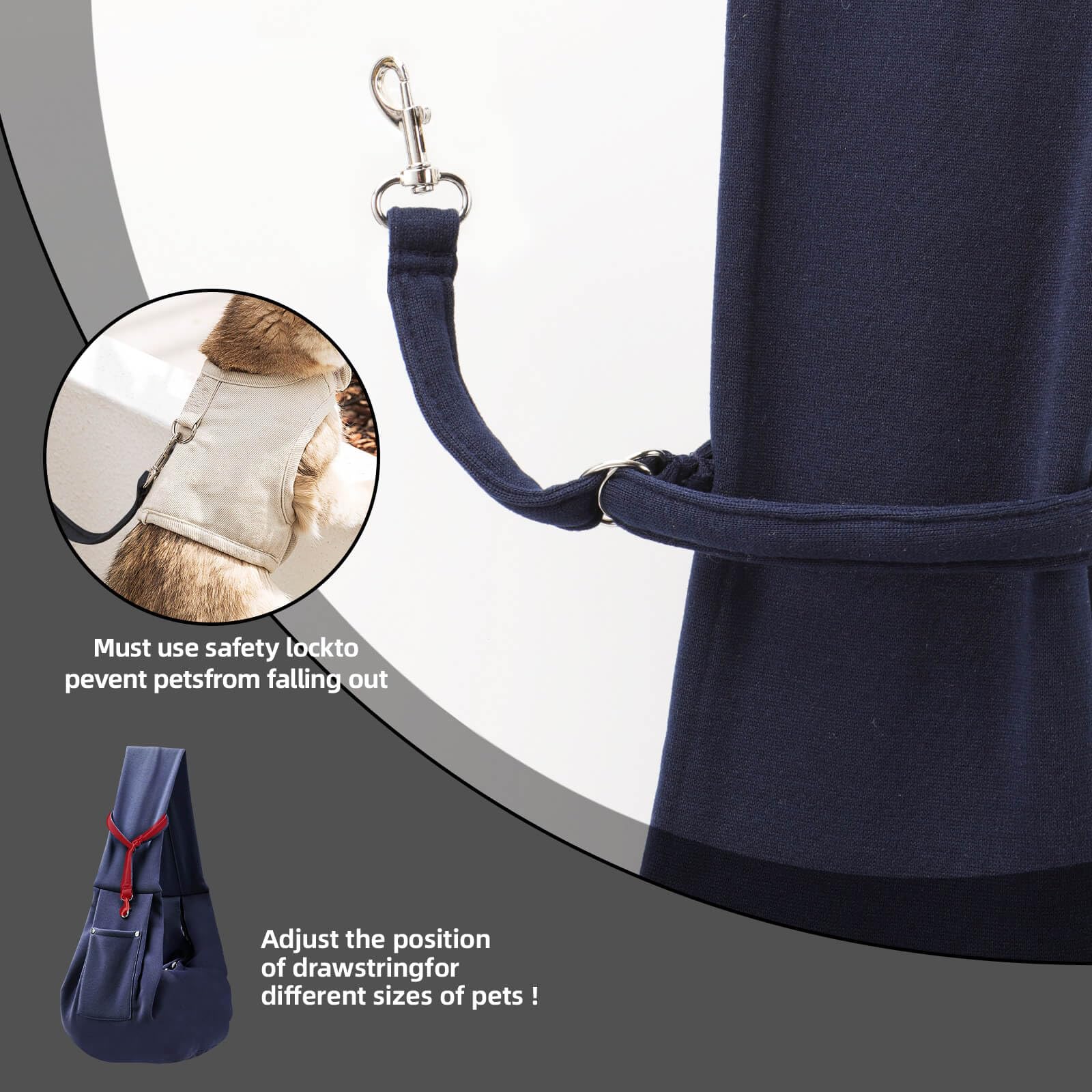 ARZQUT dog carrier sling adjustable strap ensures snug fit