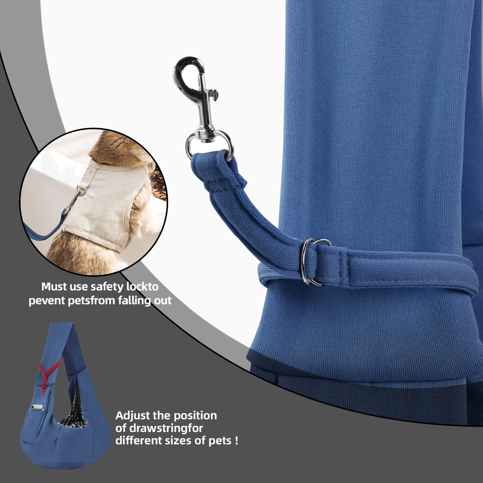 ARZQUT small pet up to 12 lbs fits comfortably in sling.