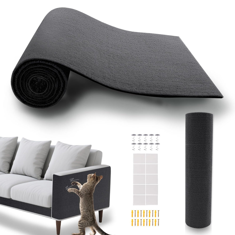ASENKU cat scratch protector with adhesive backing provides instant claw deterrent on dark gray surface.