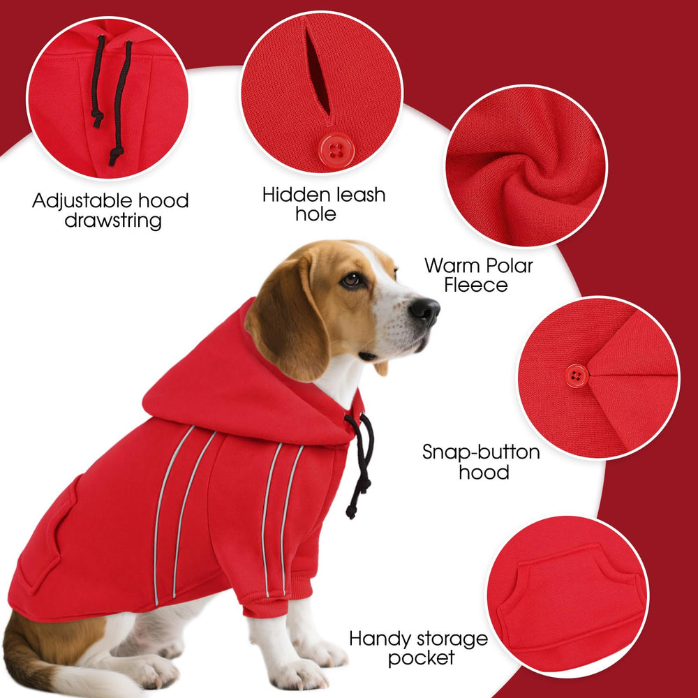 ASENKU Cozy Dog Hoodie back pocket view showcases a convenient treat pocket.