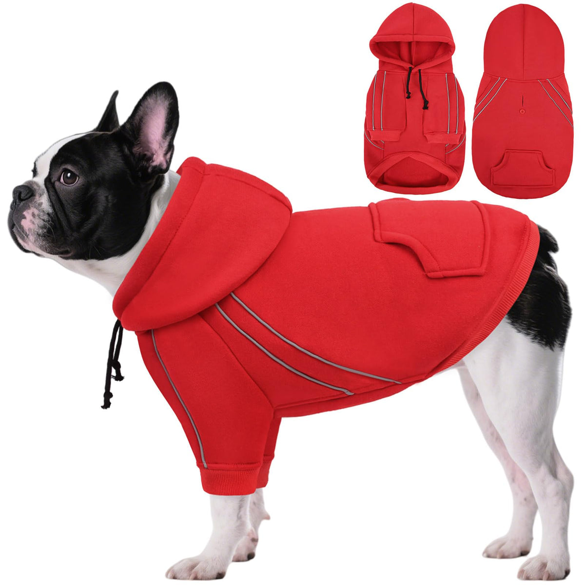 ASENKU Cozy Dog Hoodie front view shows snug fit for all breeds on chilly walks
