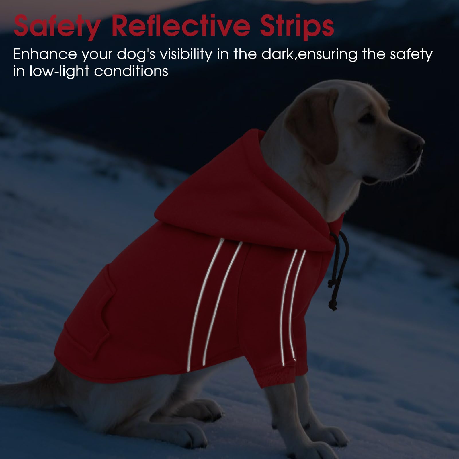 ASENKU Cozy Dog Hoodie hood-drawstring close-up illustrates adjustable warmth for changing weather.