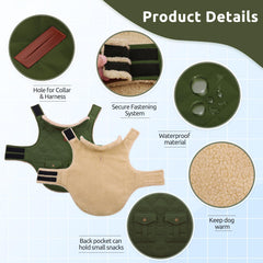ASENKU back hole for leash and secure harness walking