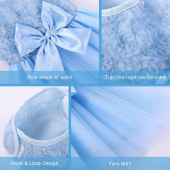 ASENKU blue fluffy skirt highlight showing ten-layer yarn volume.