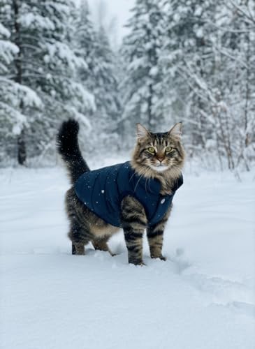 ASENKU dog winter coat blue color option looks stylish on cold days