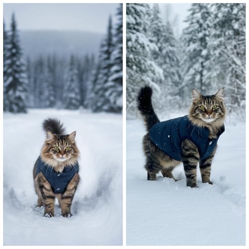 ASENKU dog winter coat blue indoor-outdoor use for versatile protection.