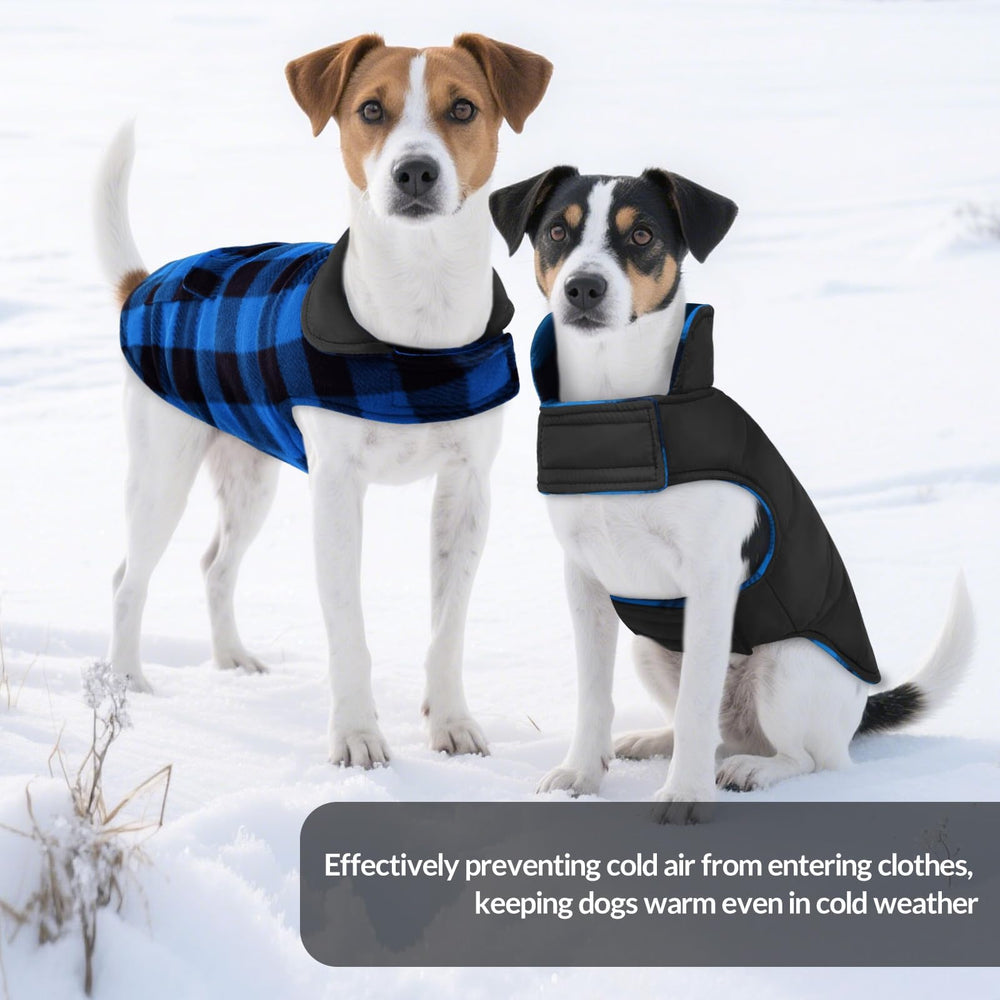 ASENKU dog winter coat magic sticker closures show easy on/off adjustments.