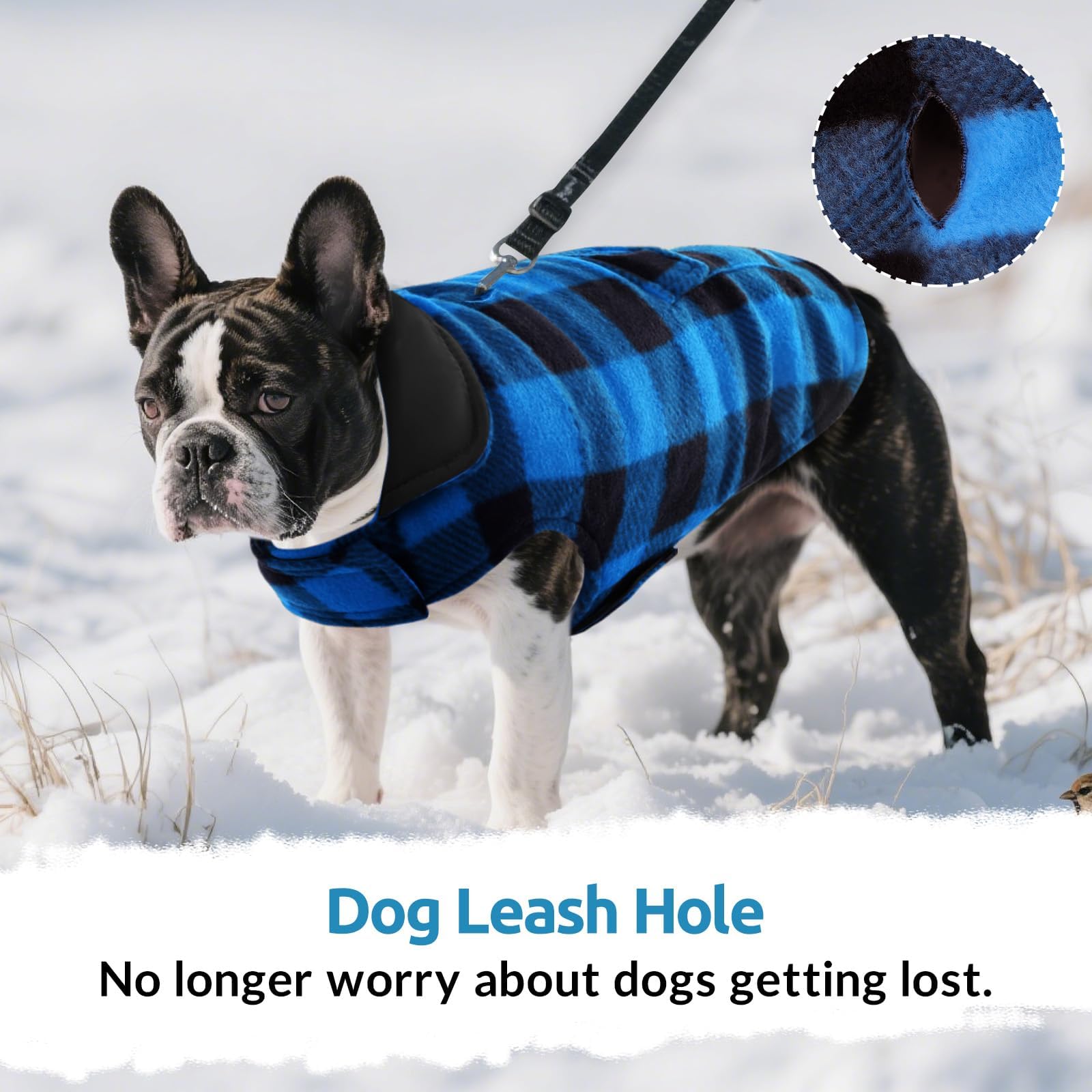 ASENKU dog winter coat two-sided design offers versatile style choices.