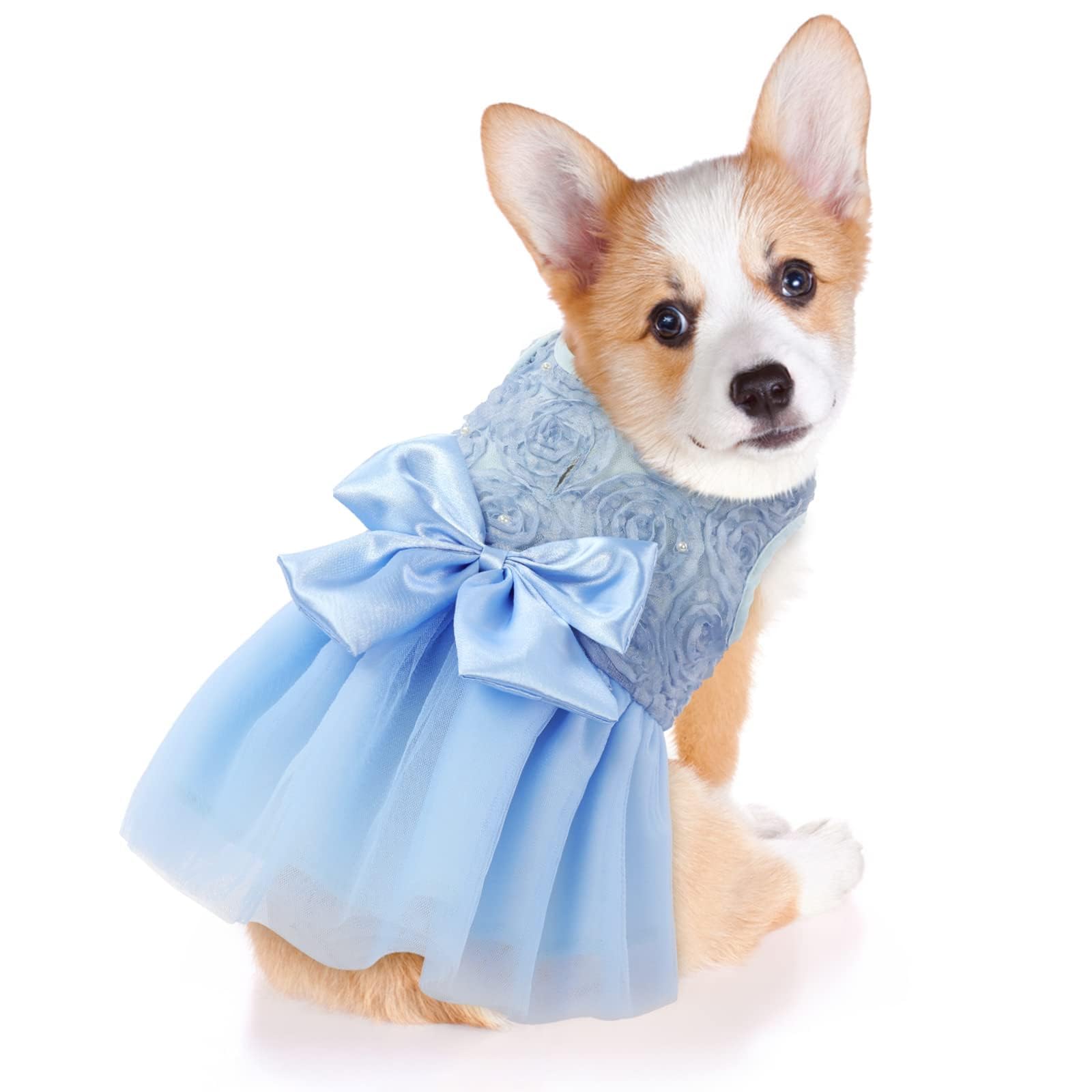ASENKU dress-bow-accessory adds adorable bridal flair for small pets.