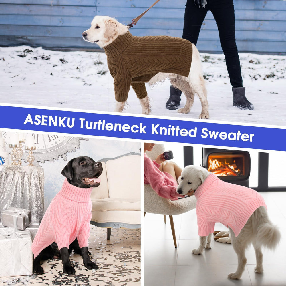 ASENKU extra-large dog sweater on-dog-home-winter-style illustrates cozy lounging and brisk outdoor walks