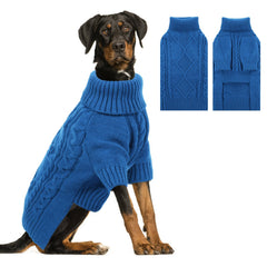 ASENKU knitted dog sweater front view shows warm, snug fit for chilly walks.