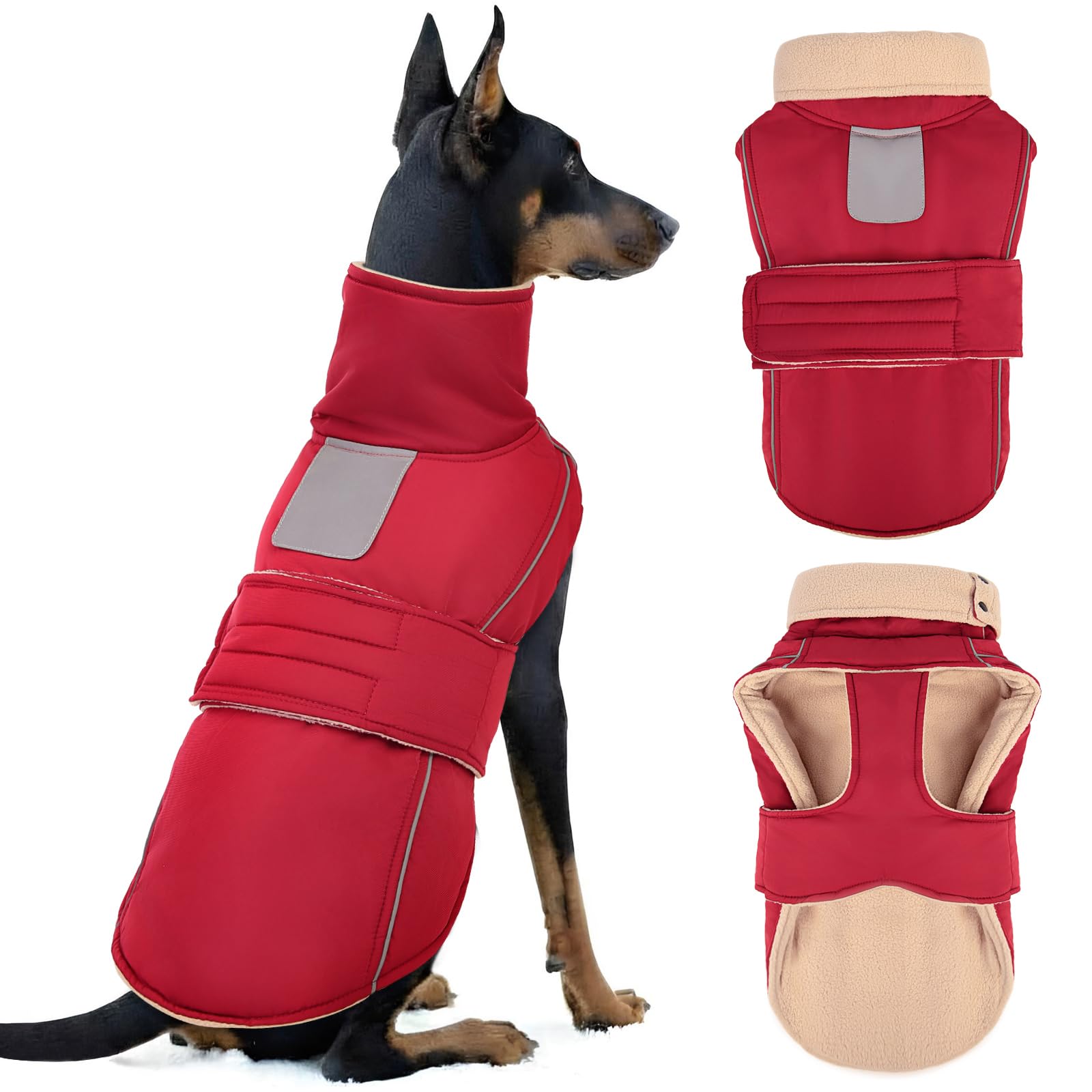 ASENKU outdoor dog coat in action during winter activity