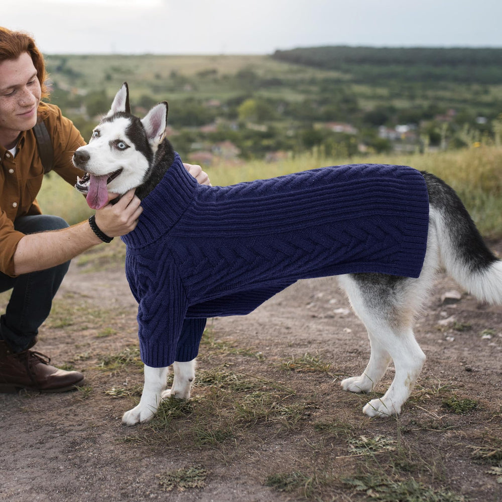 ASENKU royal blue dog sweater holiday-style example suitable for everyday or festive occasions.