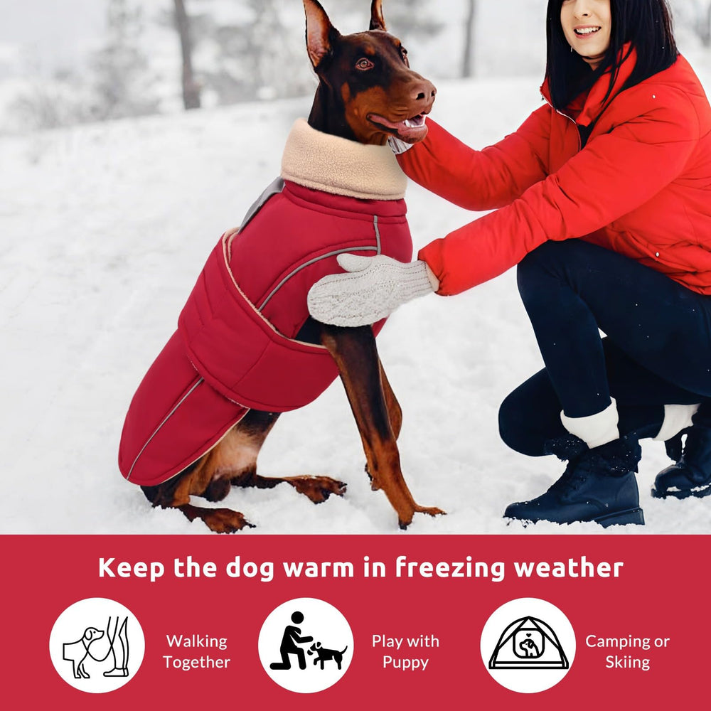 ASENKU warm dog coat reflective back strip for better visibility