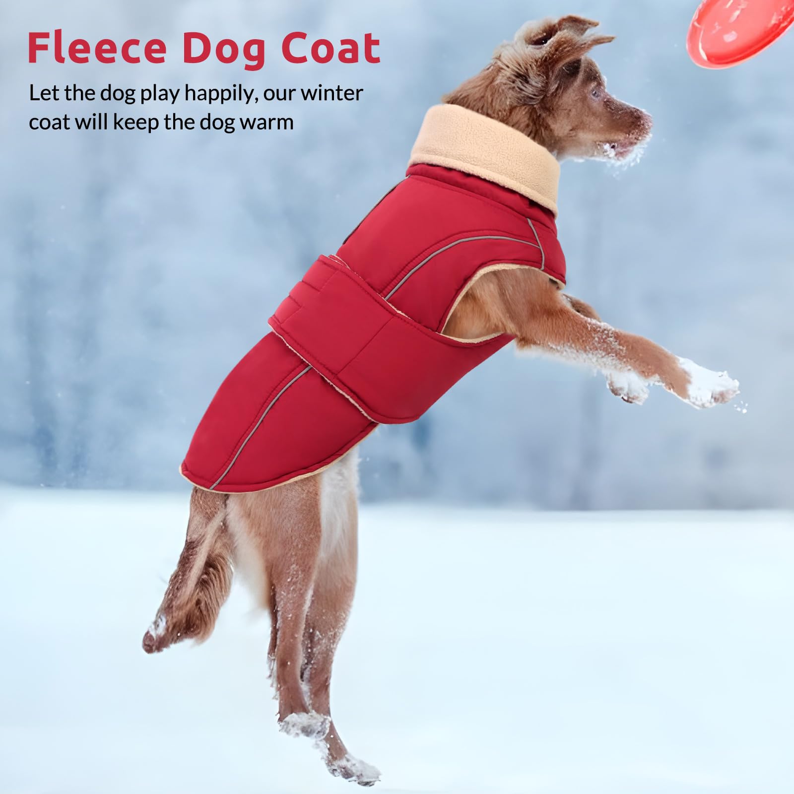 ASENKU warm dog coat windproof snow-resistant outer shell