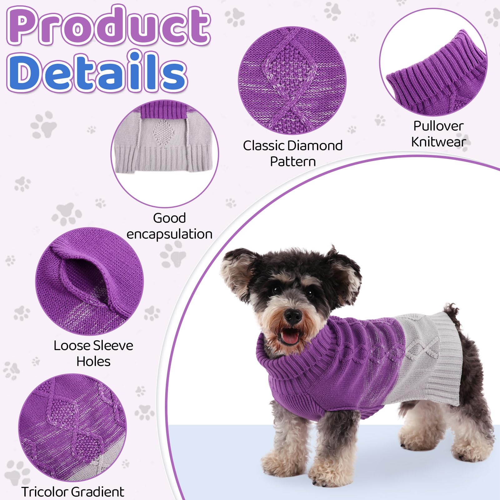 ASENKU warm dog sweater side view shows flexible fit for full movement.