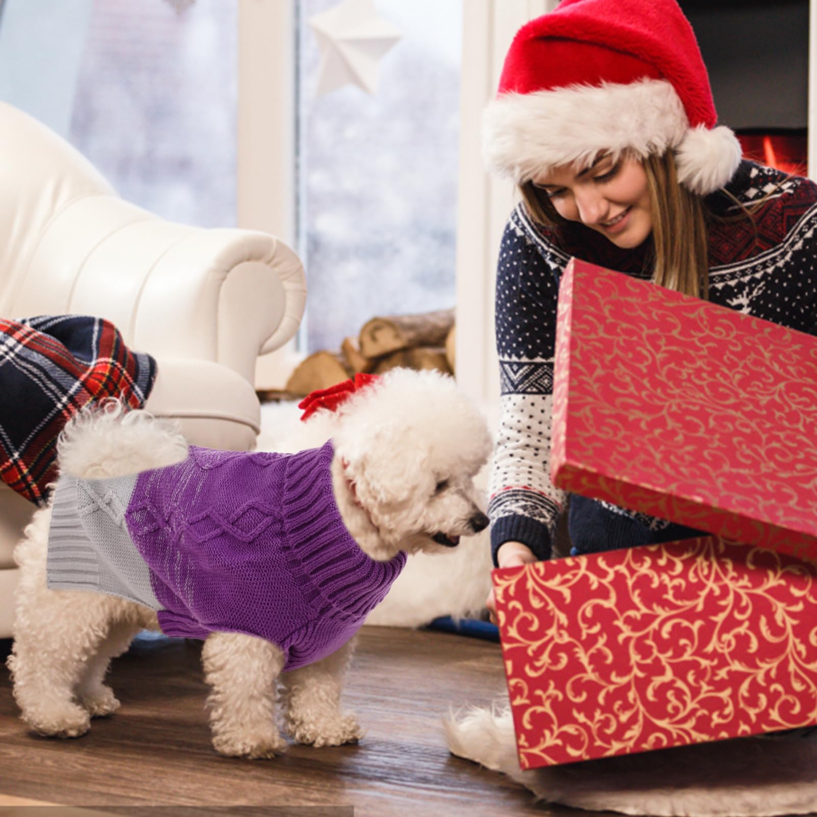 ASENKU warm dog sweater wash care indicates cold-water washing for easy maintenance.