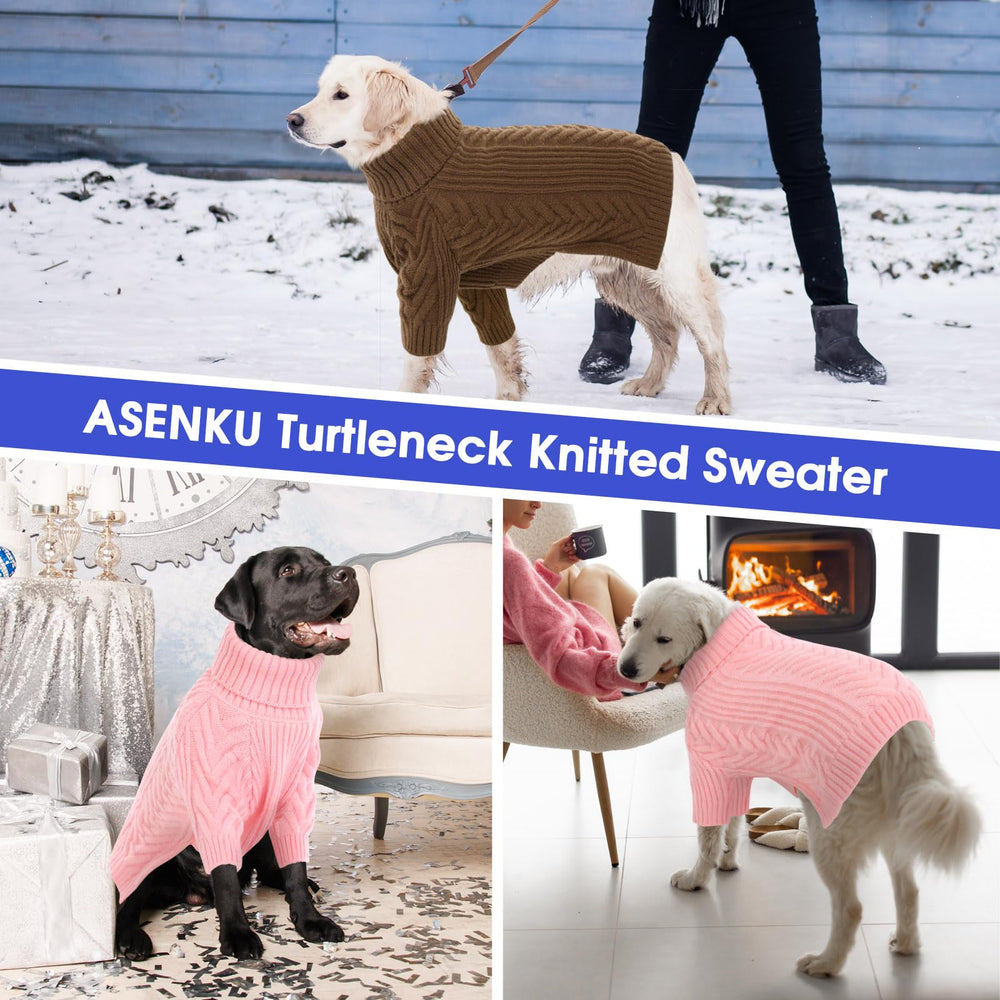 ASENKU XXL dog sweater dark green color view suitable for autumn styling.