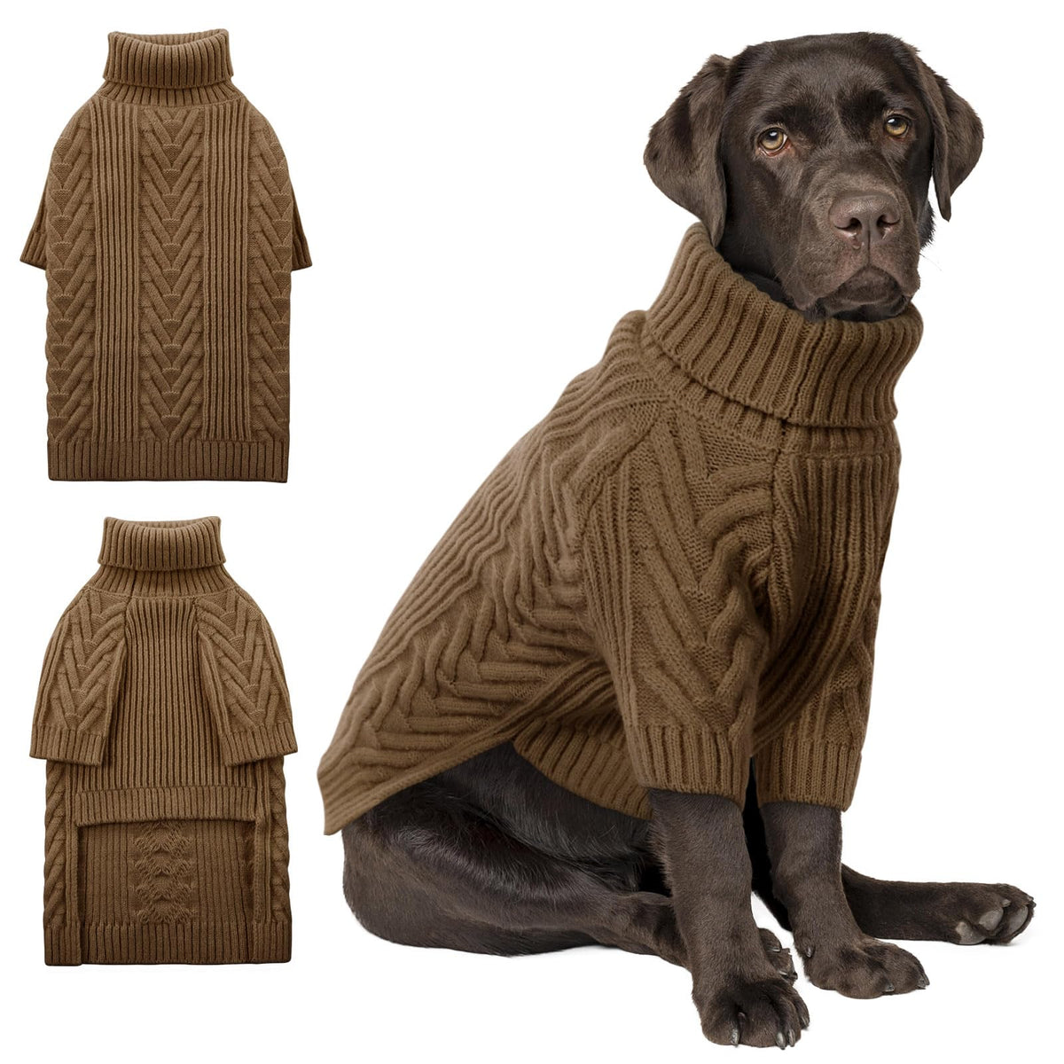 ASENKU XXL dog sweater front view highlights warm Arctic velvet for cold walks.