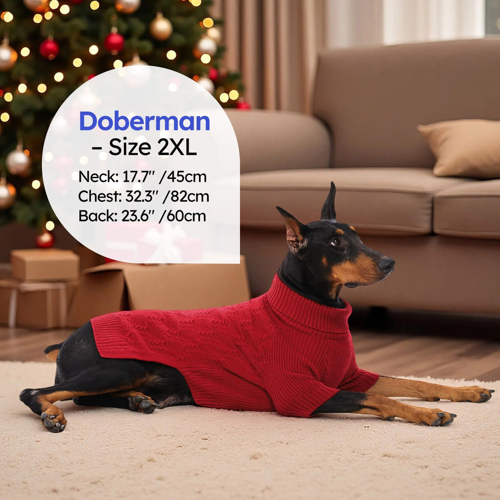 ASENKU XXXL dog sweater long-sleeve fit shown on large breed.