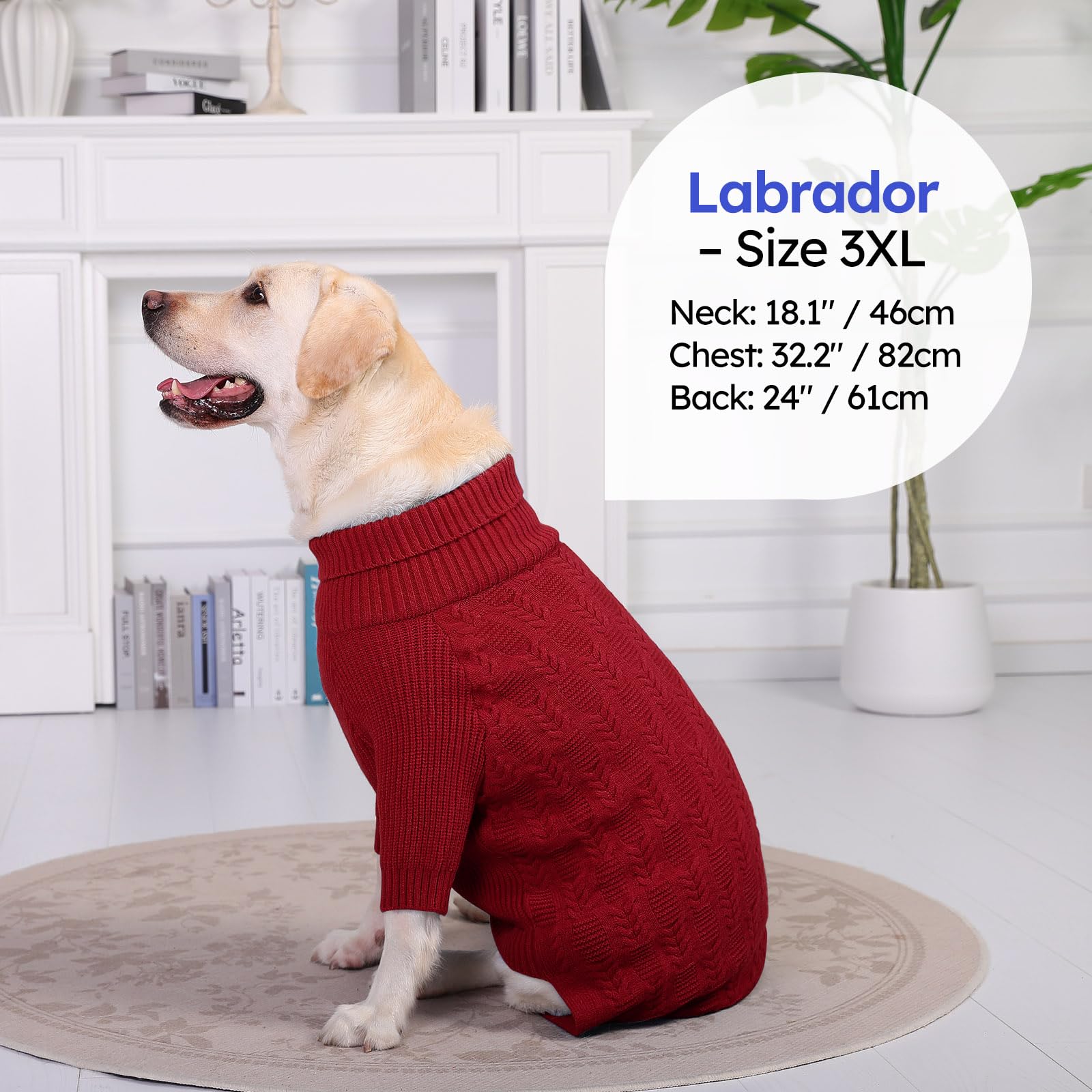 ASENKU XXXL dog sweater Arctic-velvet texture for warmth and breathability.