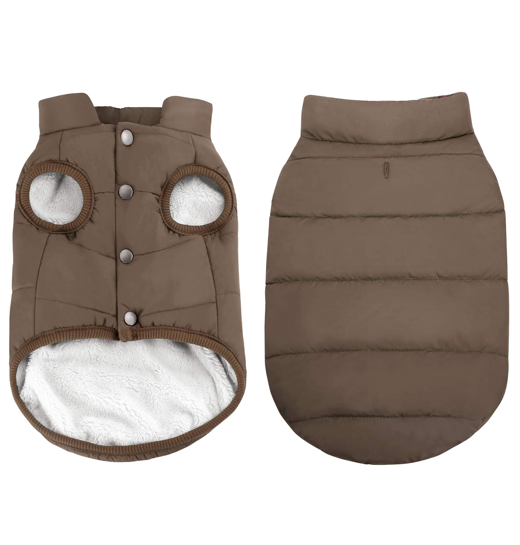 ASENKU dog winter coat waterproof front view for dry, windy walks