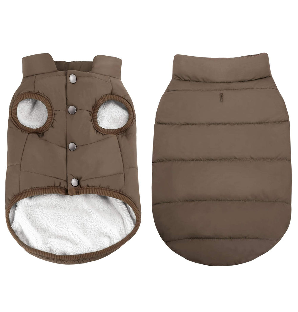 ASENKU dog winter coat waterproof front view for dry, windy walks