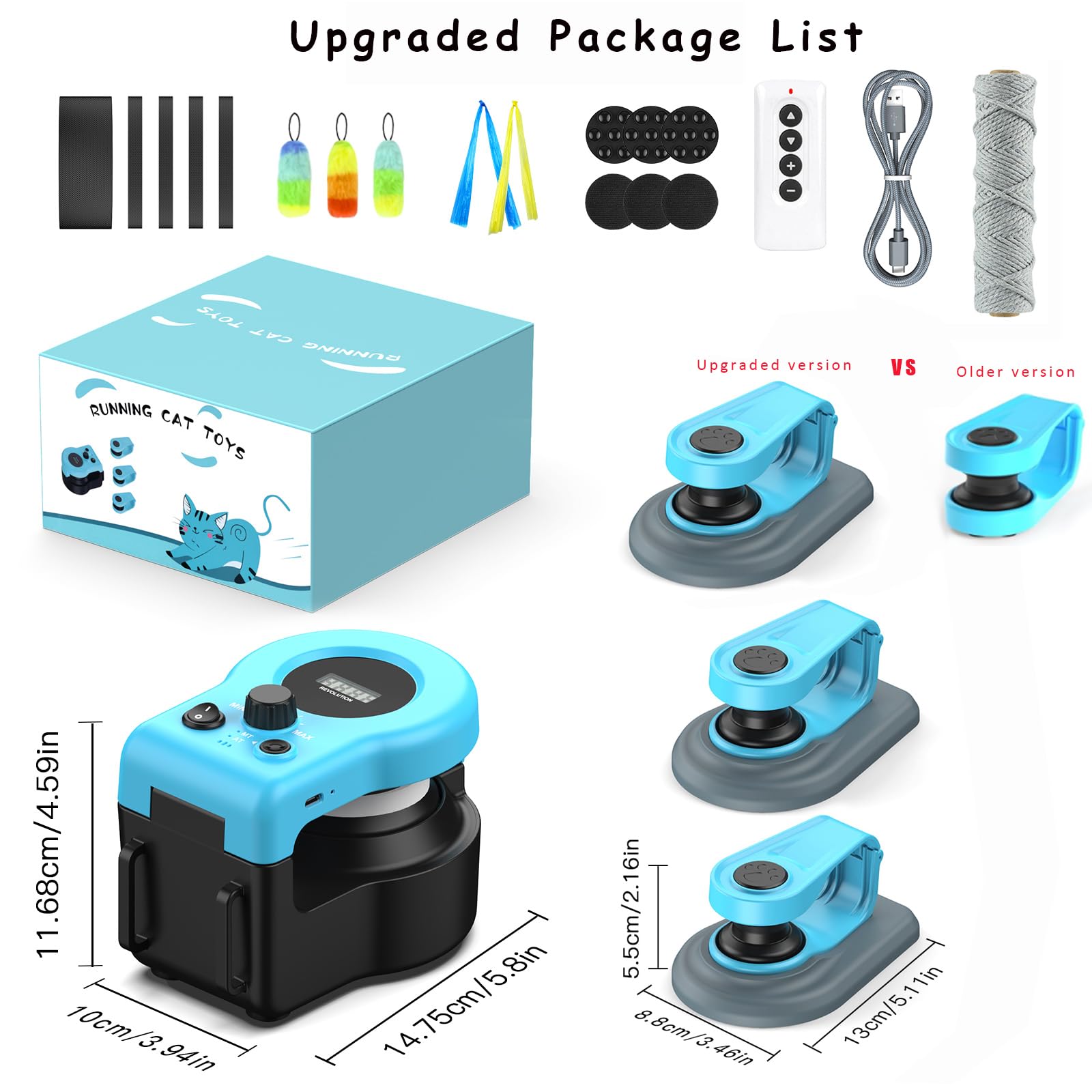AsFrost cat toy in sky blue features auto-sleep to prevent overuse during solo play.