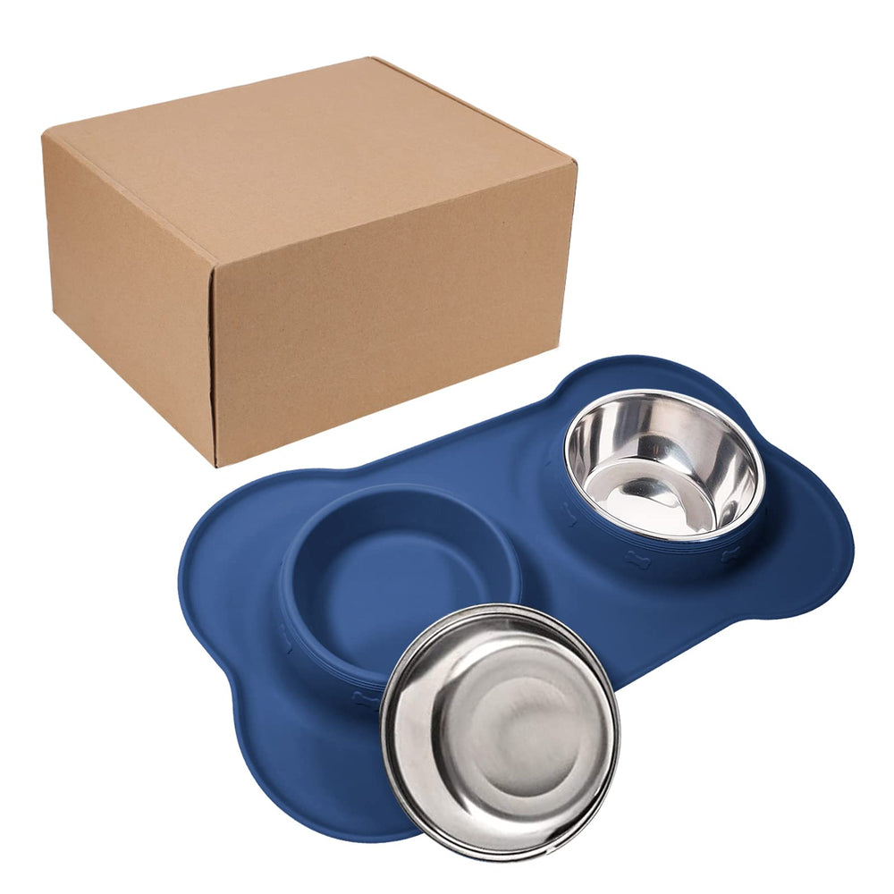 AsFrost conjunto de cuencos para comida y agua azul para uso diario