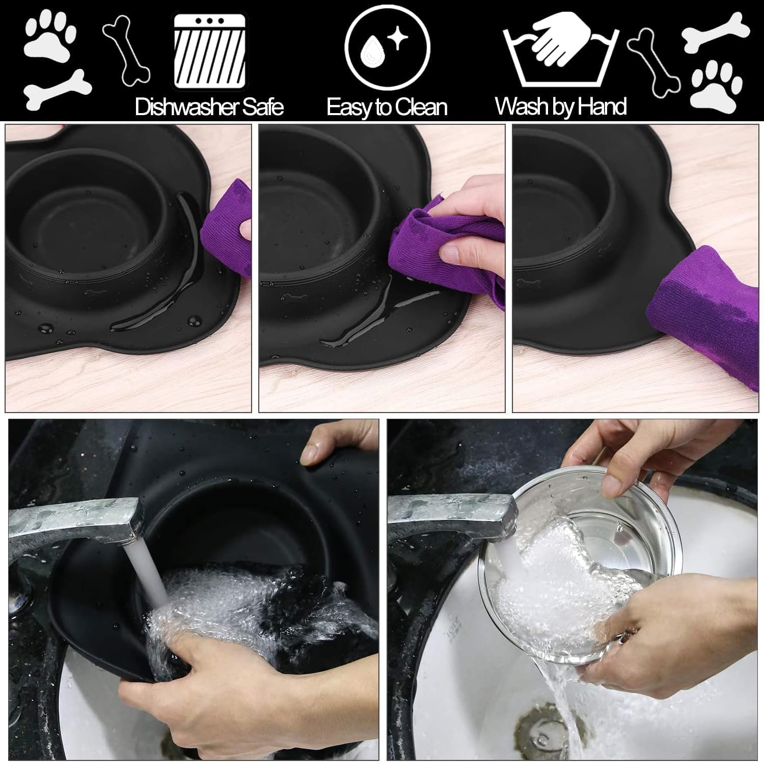 AsFrost stainless steel bowls are durable and easy to clean after meals.