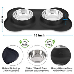 AsFrost large dog bowls with no-spill mat keep floors clean