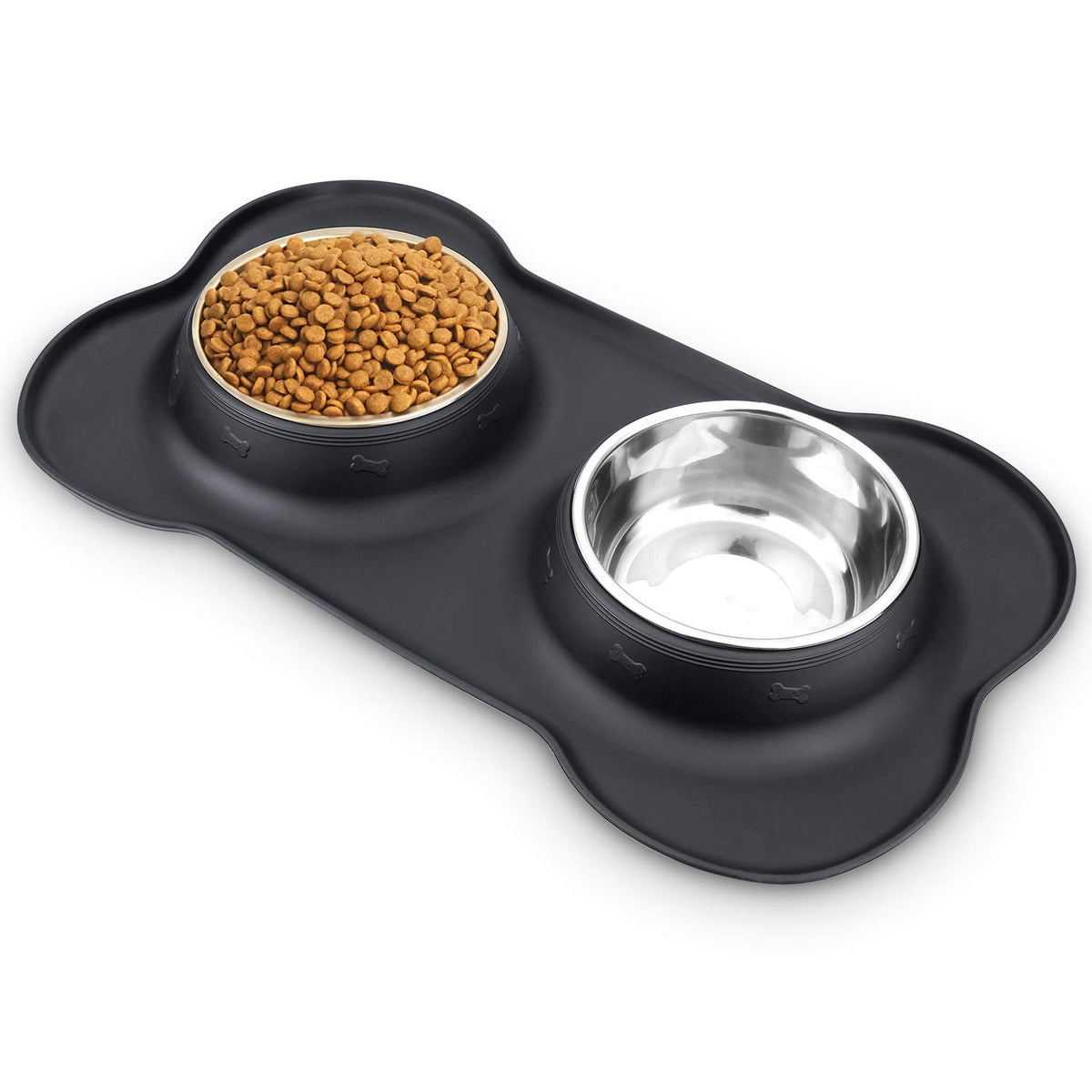 AsFrost small dog bowls with no-spill mat, mess-free feeding