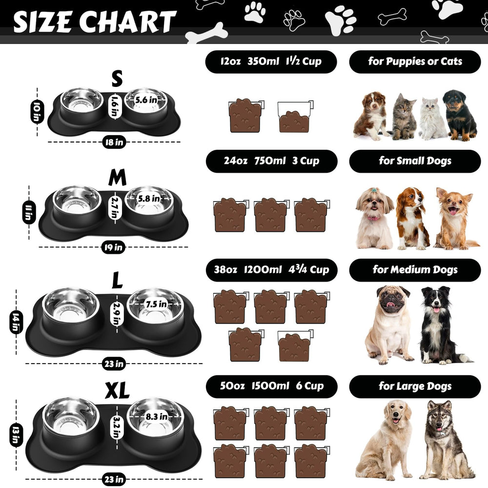 AsFrost extra-large bowls duo set for big dogs and puppies