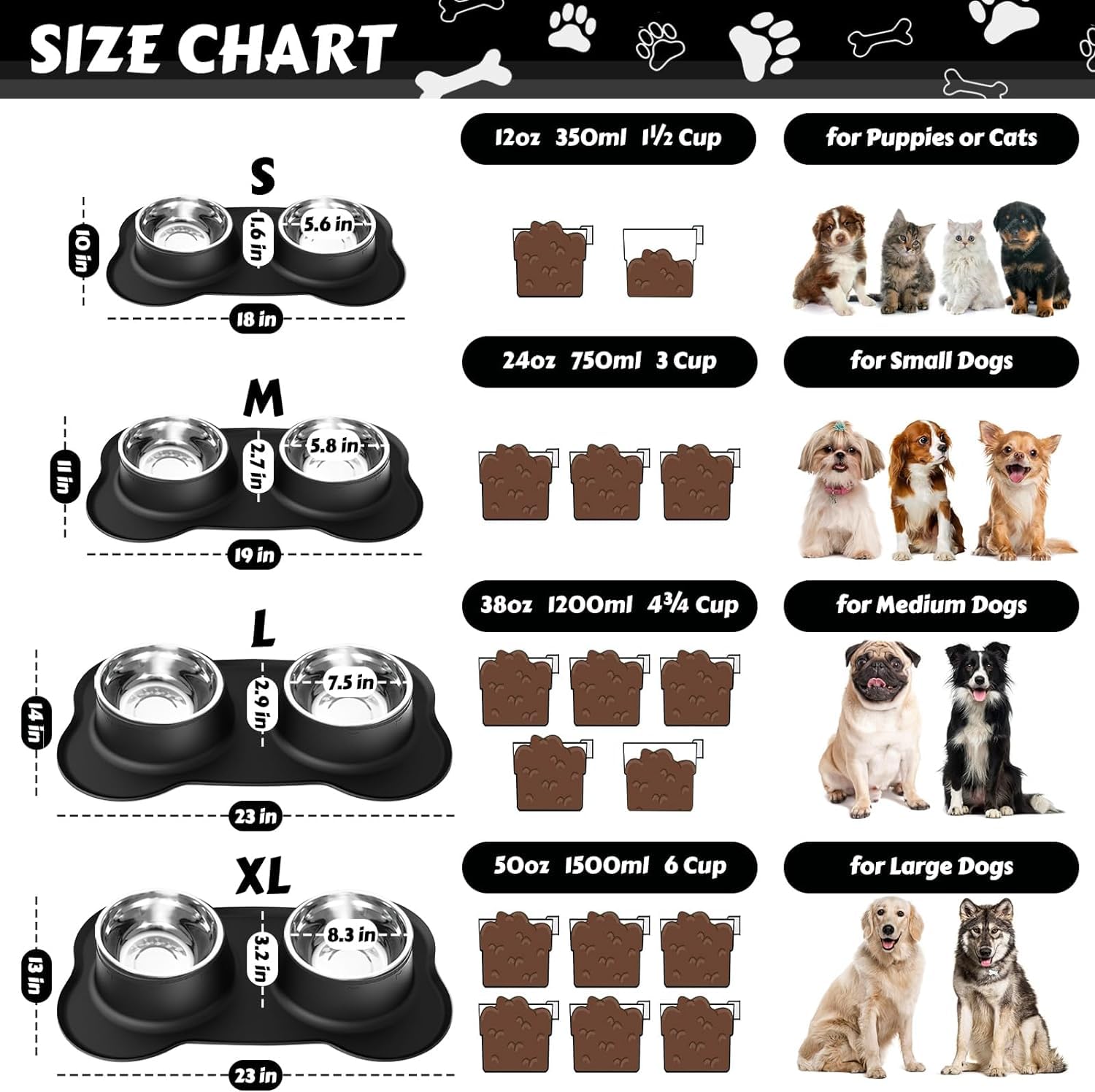 AsFrost large 50oz bowls provide ample portions for bigger breeds and longer meal times.