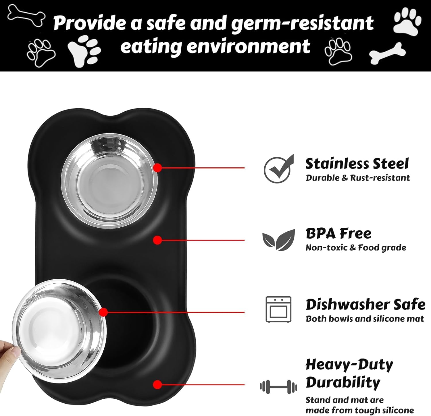 AsFrost 7-4-dia bowls offer comfortable portions for medium to large dogs.