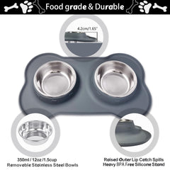 AsFrost non-slip silicone mat keeps bowls in place during feeding.