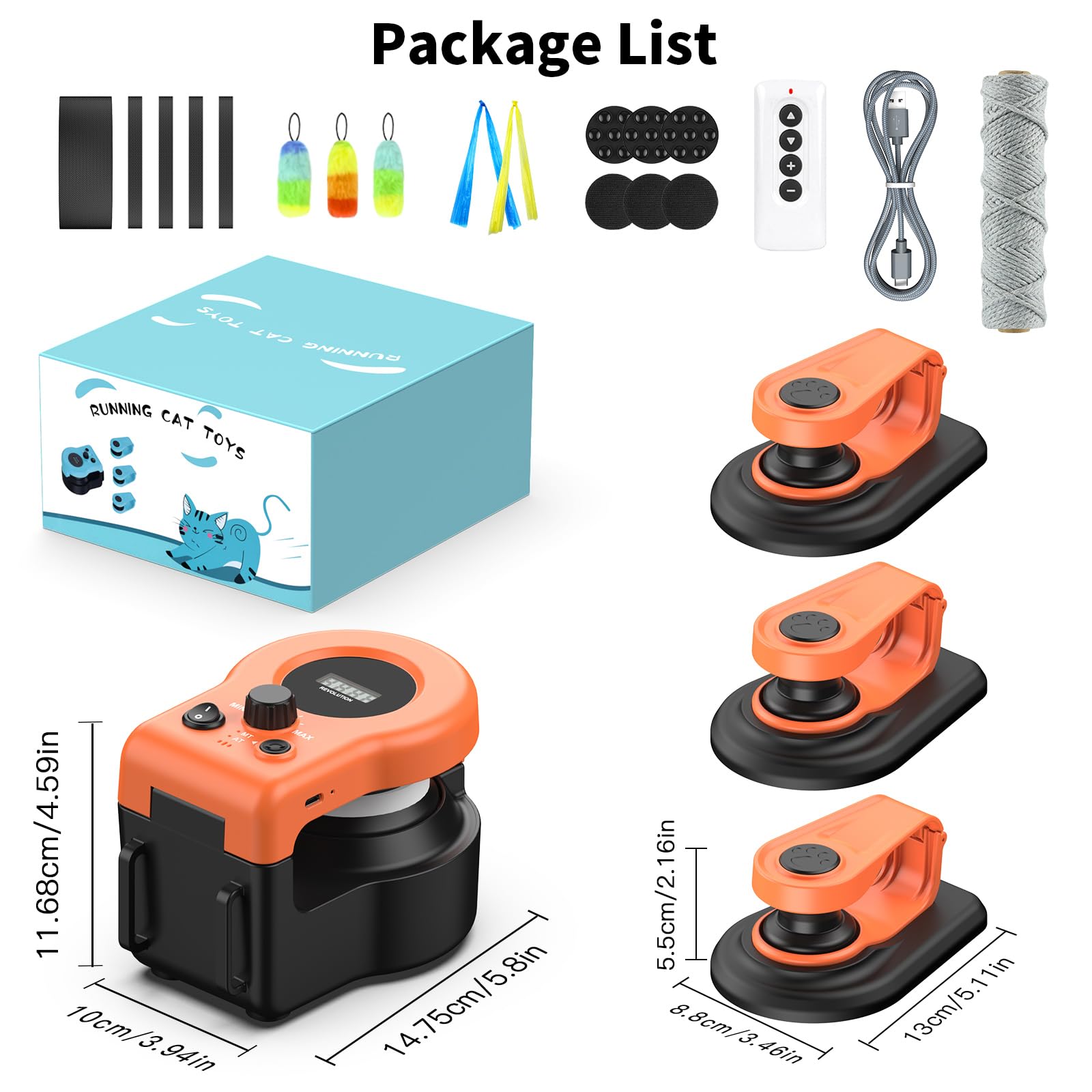AsFrost upgraded cat toy treadmill fixed wire clips enable varied trajectories.